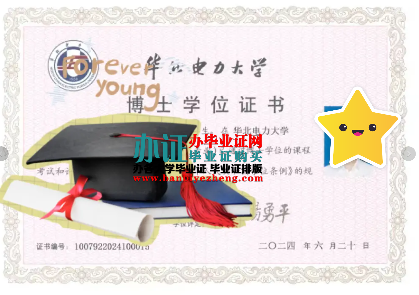 华北电力大学博士学位证样本