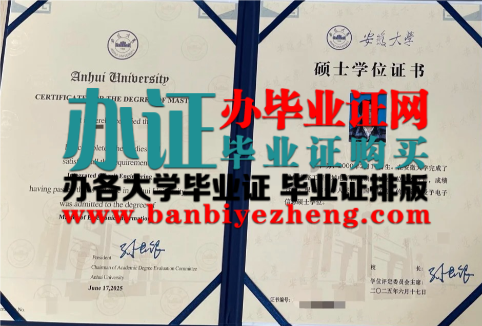 2025年安徽大学硕士学位证高清样本