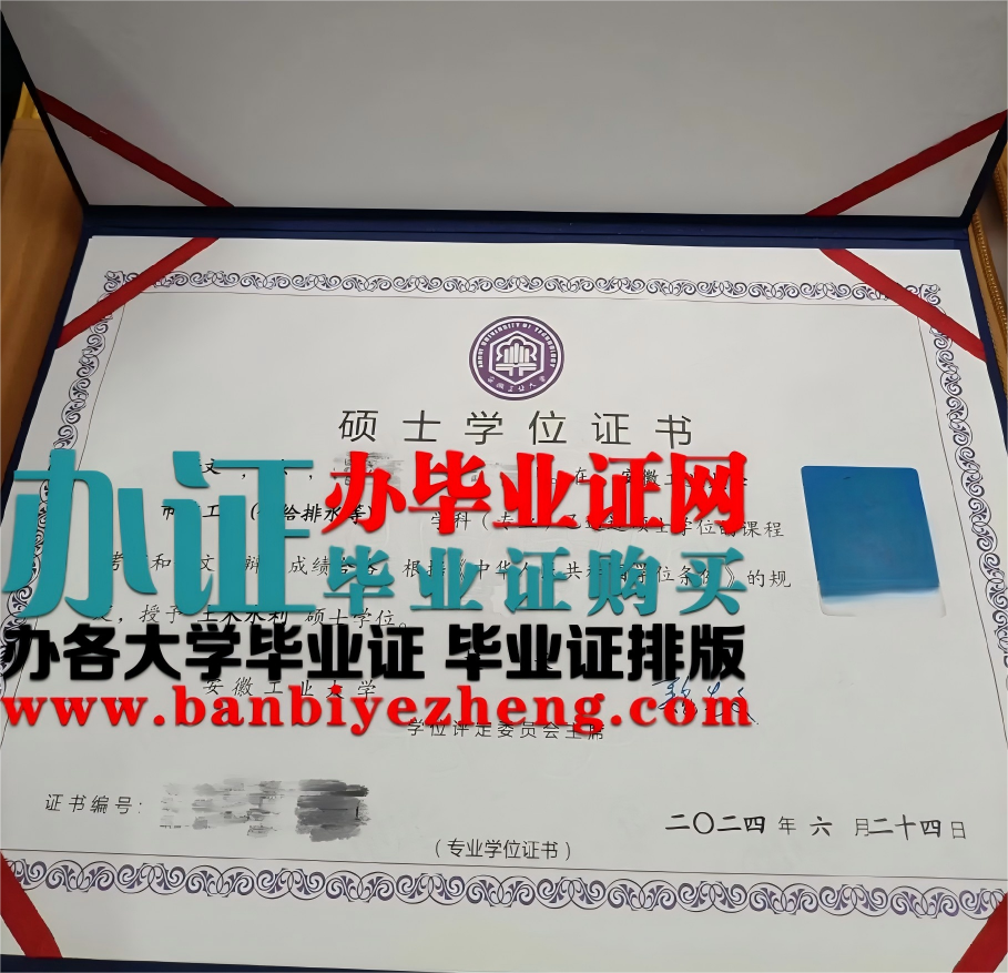 安徽工业大学硕士学位证高清样本