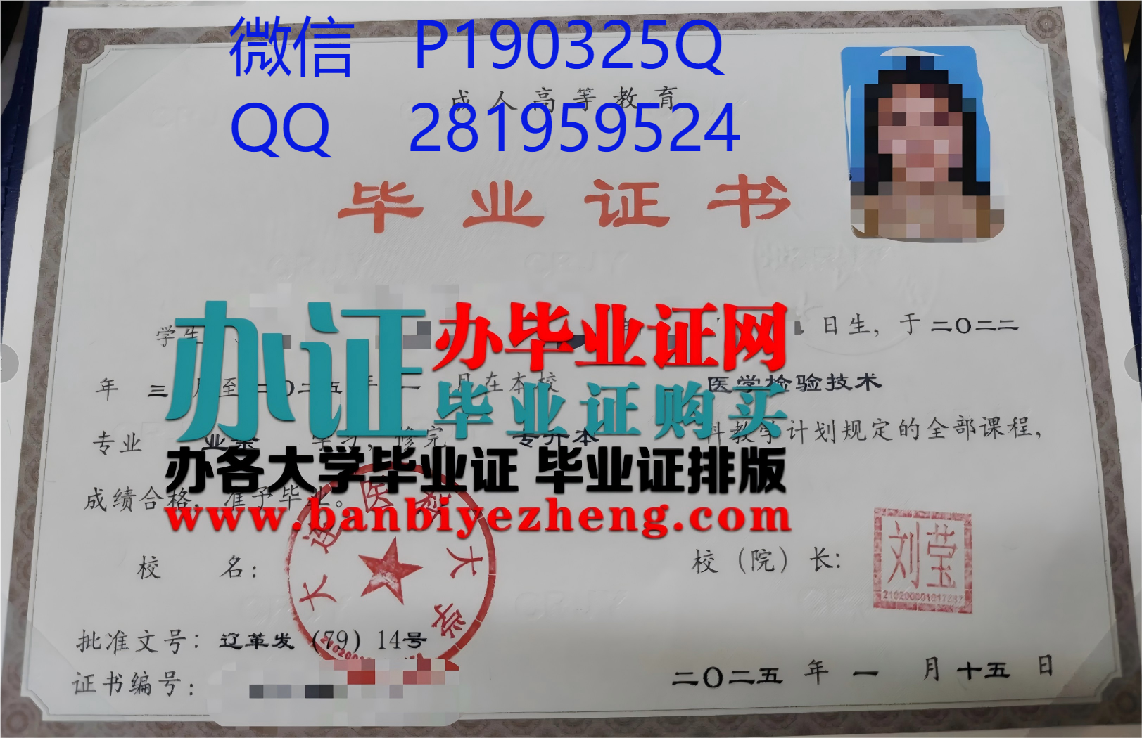 大连医科大学本科毕业证