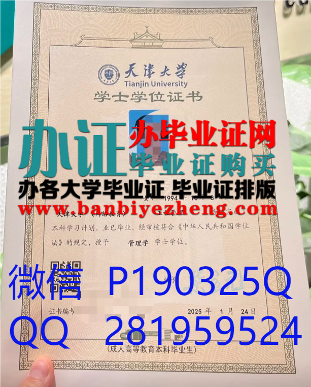 2025年天津大学学士学位证高清样本