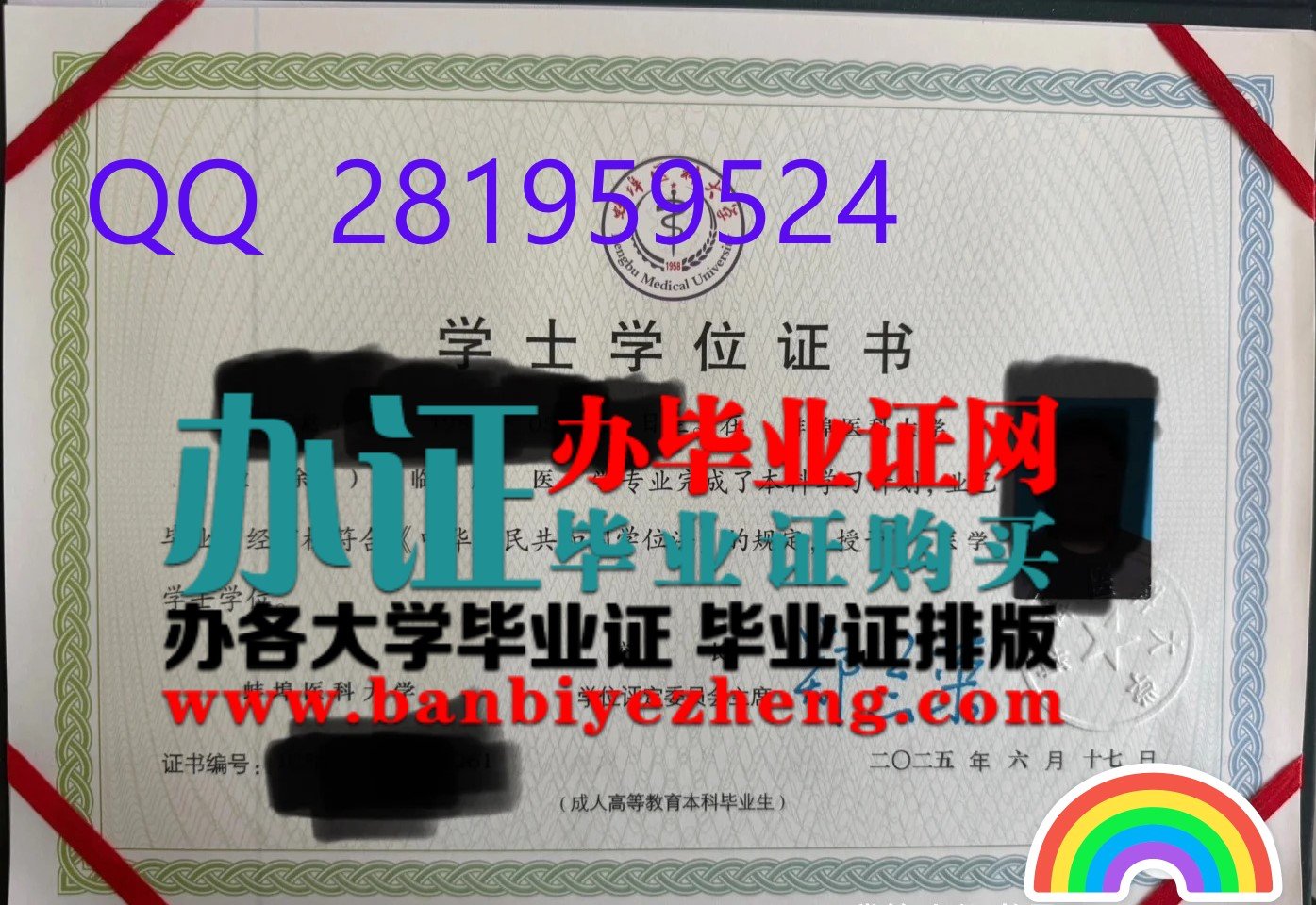 蚌埠医科大学学士学位2025年新版高清样本