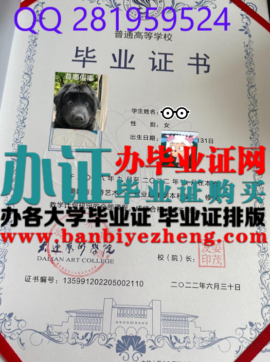 大连艺术学院本科毕业证样本