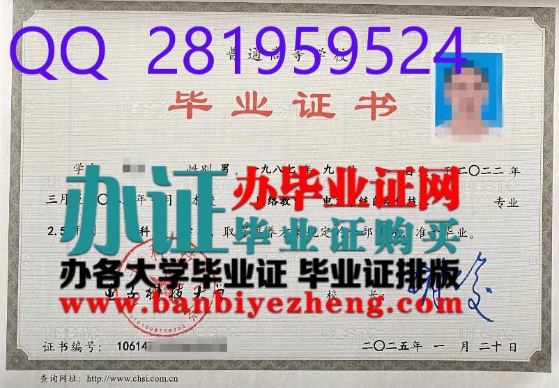 2025年新版电子科技大学本科毕业证样本