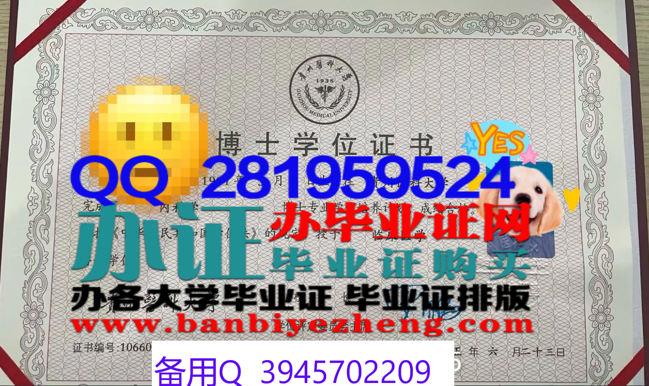 贵州医科大学博士学位证样本