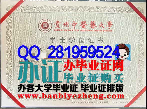 贵州中医药大学学士学位证高清样本
