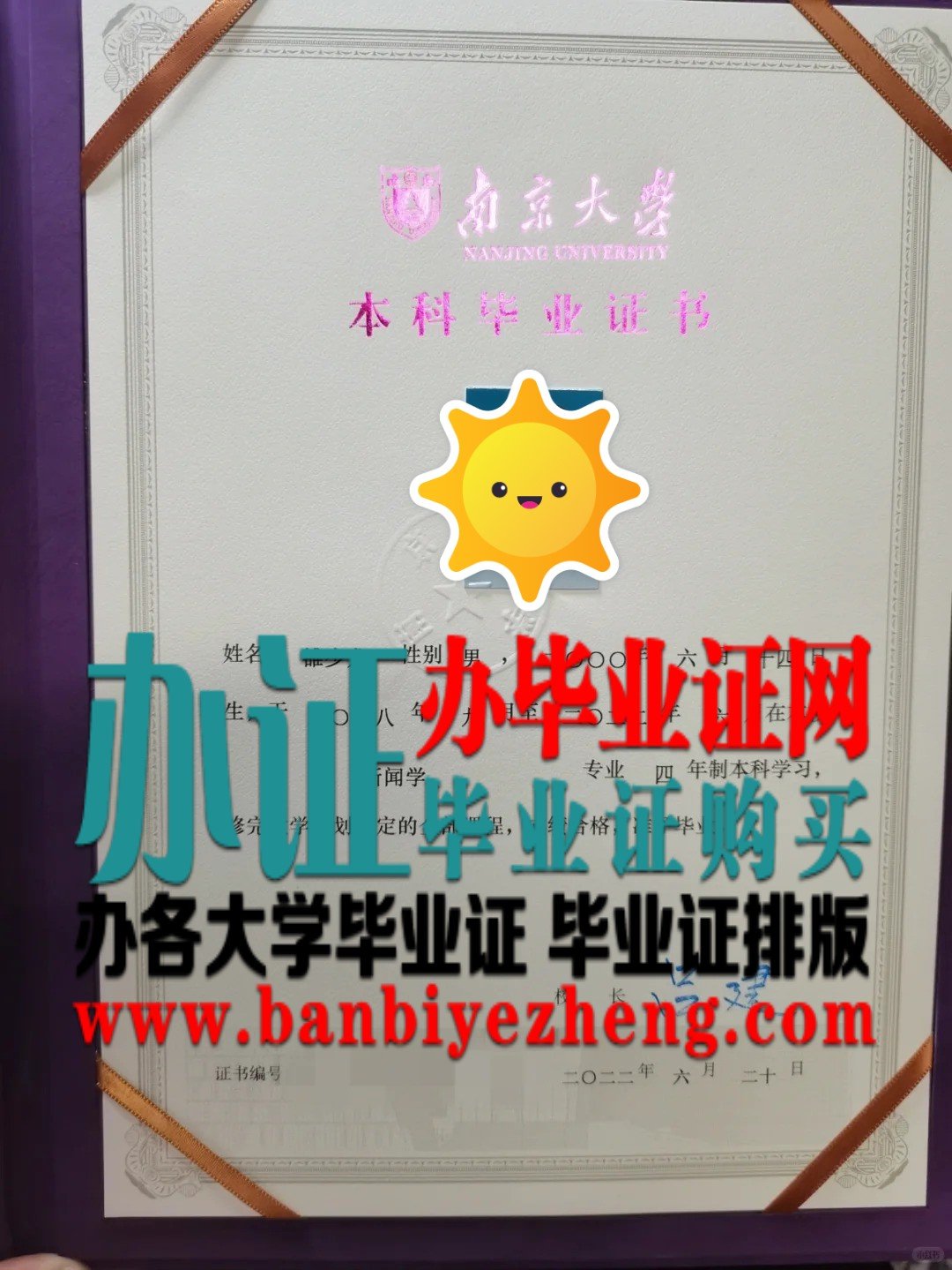 南京大学专版毕业证样本