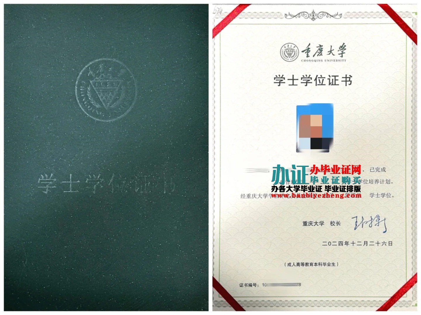 重庆大学学士学位证最新版样本