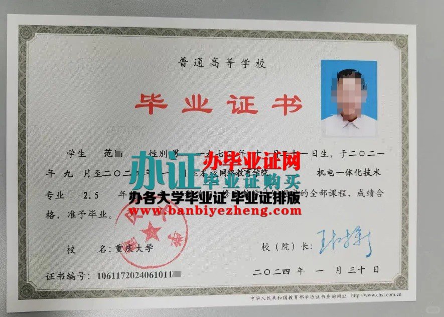 重庆大学本科毕业证样本