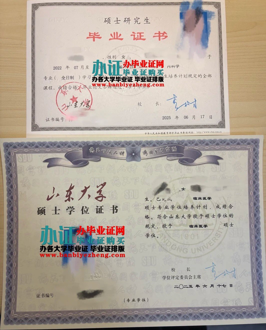 2025年新版山东大学硕士研究生毕业证和硕士学位高清样本