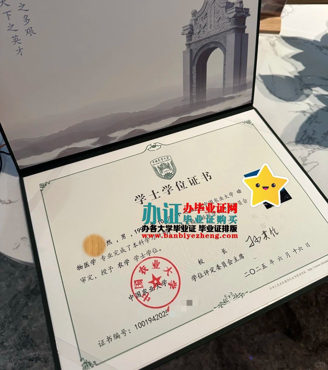 中国农业大学2025年新版学士学位证样本
