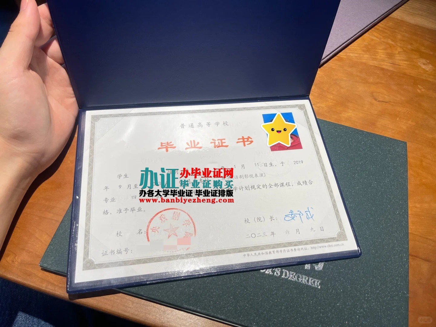 中央戏剧学院本科毕业证样本