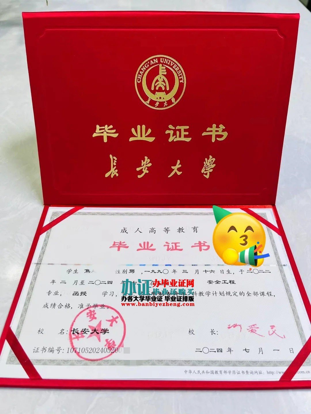 长安大学本科毕业证样本