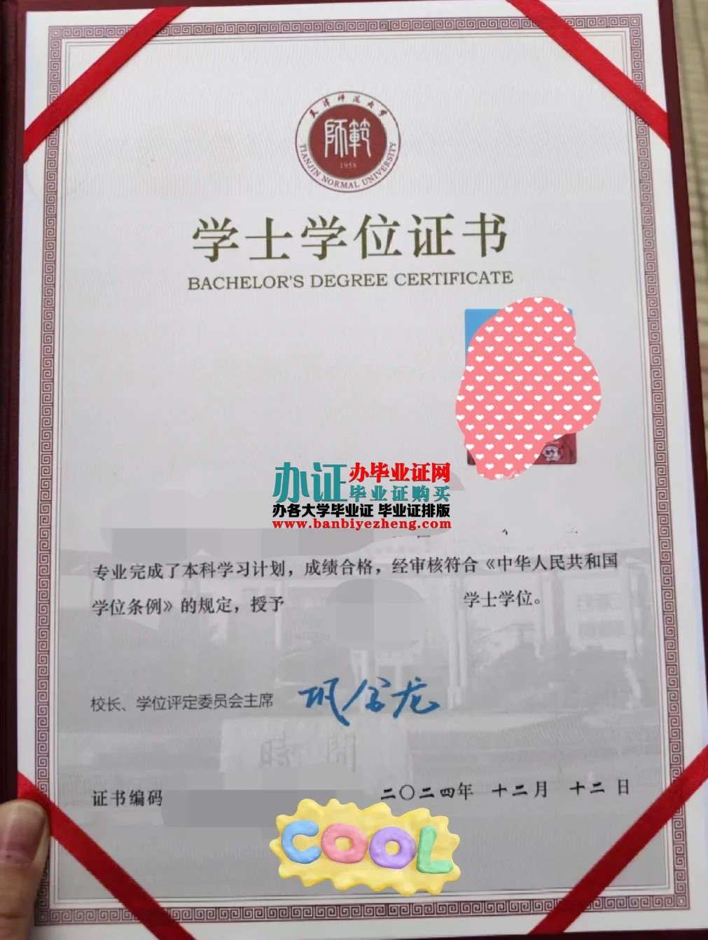 天津师范大学学士学位高清样本