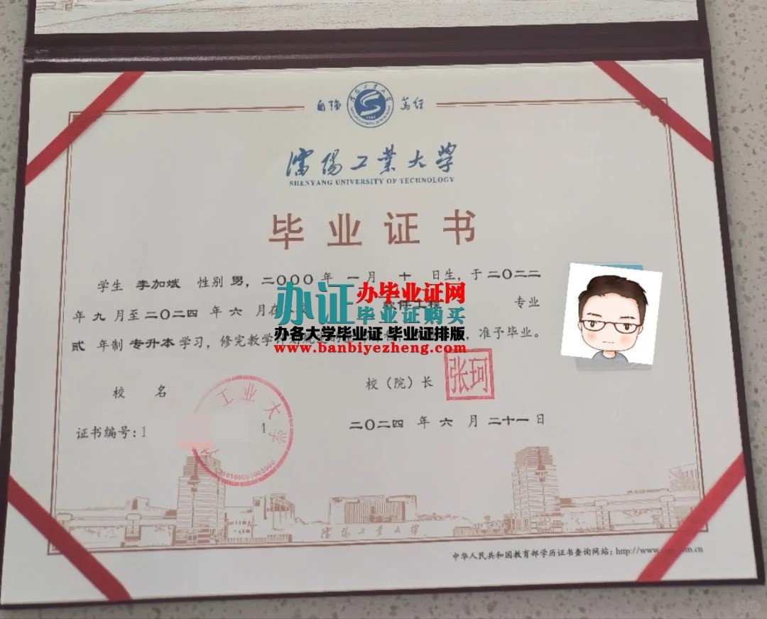 沈阳工业大学专版本科毕业证样本