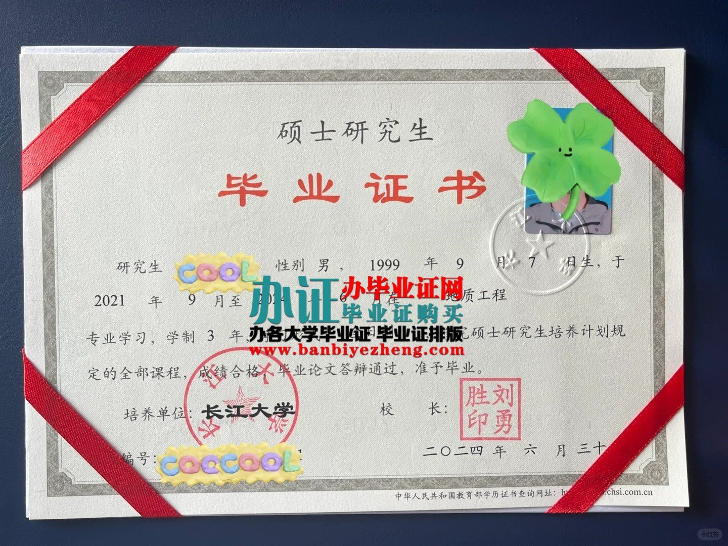 长江大学硕士研究生毕业证样本