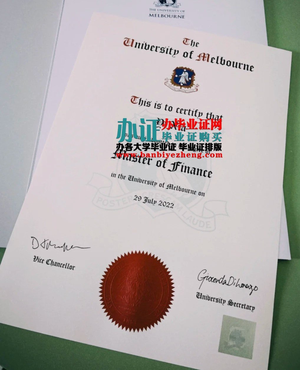 墨尔本大学毕业证本科硕士博士学位样本