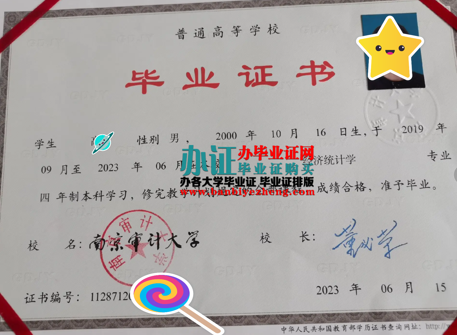 南京审计大学板块毕业证样板